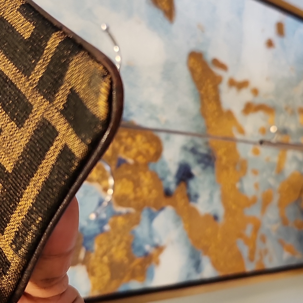Fendi Zucca Card Holder Coin Pouch Zip Wallet Canvas Vintage - Picture 8 of 13